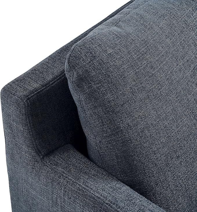 Modway Serene Swivel Accent Armchair in Slate Blue - Modern Fabric Upholstered Chair - Slipcovered Armchair - Swivel Chair for Living Room or Bedroom