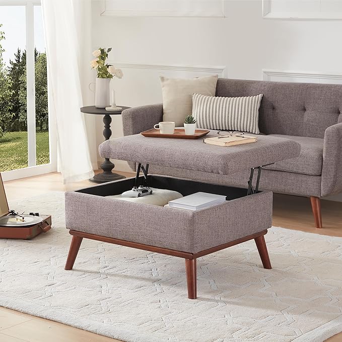 Tbfit 65 W Loveseat Sofa with Ottoman Coffee Table Mid Century Modern Love Seat Couches for Living Room Button Tufted Upholstered Small Couch for BedroomEasy to Install Love Seats Furniture Gray