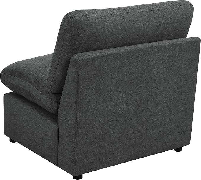 Coaster Home Furnishings - Collins - Modular Armless Chair with Cushion Back Foam Padding and Reversible Cushions - Living Room - Dark Grey - 609530AC