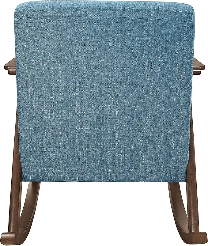 Lexicon Helena 28.5 W Fabric Wood Arm Rocking Chair Blue