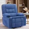Rocker Recliner Chair with Massage and Heat Nursery Rocking Chairs for Living Room Recliner Chair for Adults Ergonomic Comfy Relining Chair with Cup Holders USB Charge Port Side Pockets Blue