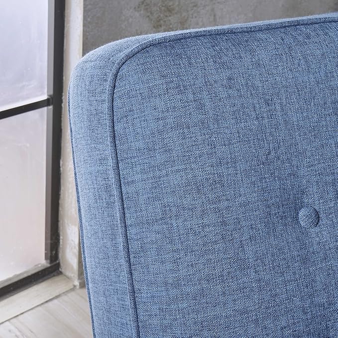 Christopher Knight Home GDFStudio Christopher Knight Home Calliope Buttoned Fabric Reclining Loveseat Muted Blue / Black