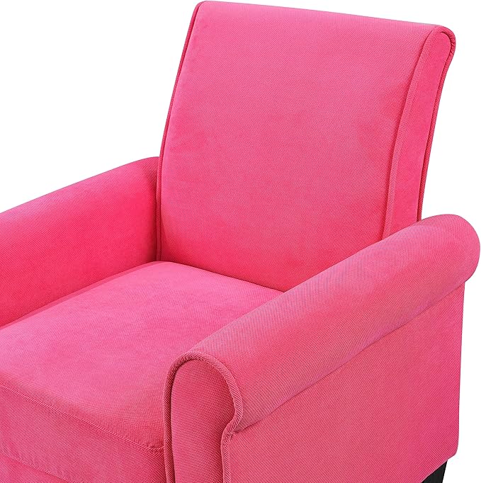 Accent Chairs Comfy Sofa Chair Armchair for Reading Living Room Bedroom Office Waiting Room Linen Fabric Pink