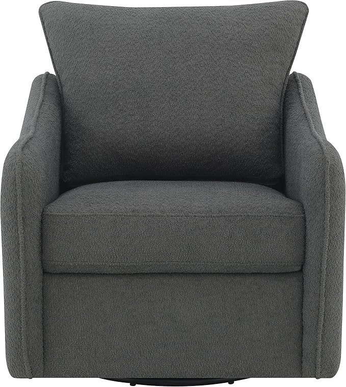 Coaster Home Furnishings - Madia - Upholstered Accent Chair with Sloped Arms 360-Degree Swivel Base and Padded Cushion - Living Room - Charcoal - 903393