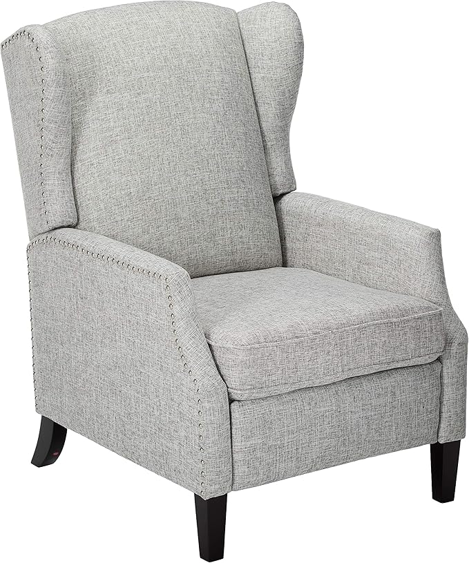GDFStudio Christopher Knight Home Wescott Traditional Fabric Recliner Light Grey Tweed