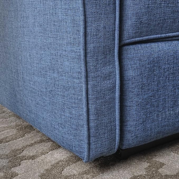 Christopher Knight Home GDFStudio Christopher Knight Home Calliope Buttoned Fabric Reclining Loveseat Muted Blue / Black