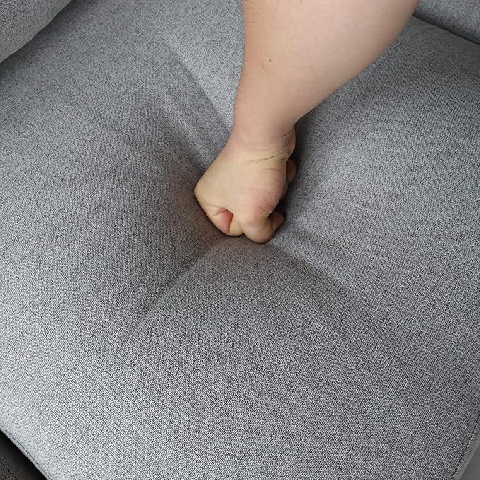 59'' Linen Fabric Loveseat CouchLiving Room Furniture Sofa Loveseat Rivet Decoration Loveseat for Living Room Apply to Office and Home(Loveseat) Grey
