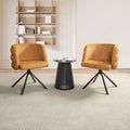 KEIKI 270° Swivel Home Office Desk Chairs Set of 2Modern Dining Chairs Upholstered Bedroom Chairs with Metal BaseMakeup Chair for Vanity for Living Room Bedroom Orange