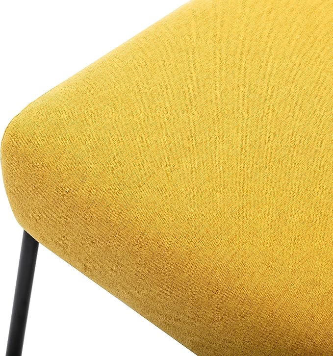 Generic Wire Metal Frame Slipper Chair Armless Accent Chair Lounge Chair for Living Room Bedroom Home OfficeYellow Linen
