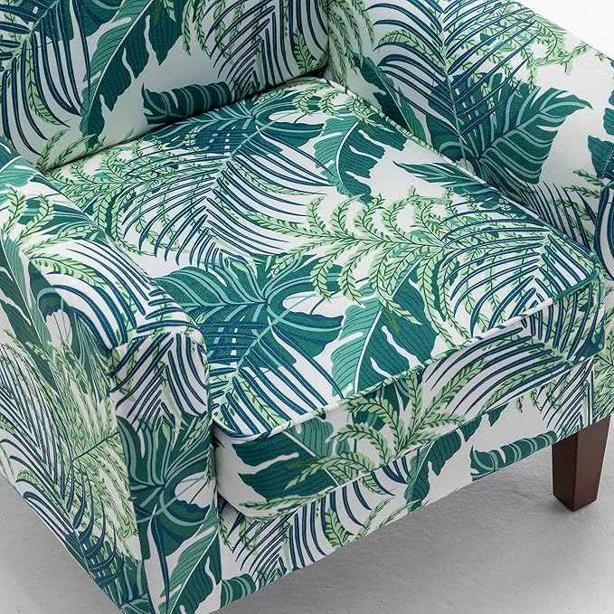 Contemporary Accent Arm Chair with Birch Wood Frame and Velvet Upholstery Armchair for Office and Living Room Decor Removable Cushions 01 Printed Fabric