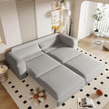 KEIKI 93 King Size Sleeper Sofa Bed 3 in 1 Convertible Sleeper Sofa Pull Out Sofa Bed 3 Seat Teddy Couch with 2 Lumbar Pillows for Living Room Apartment Office Studies Light Grey