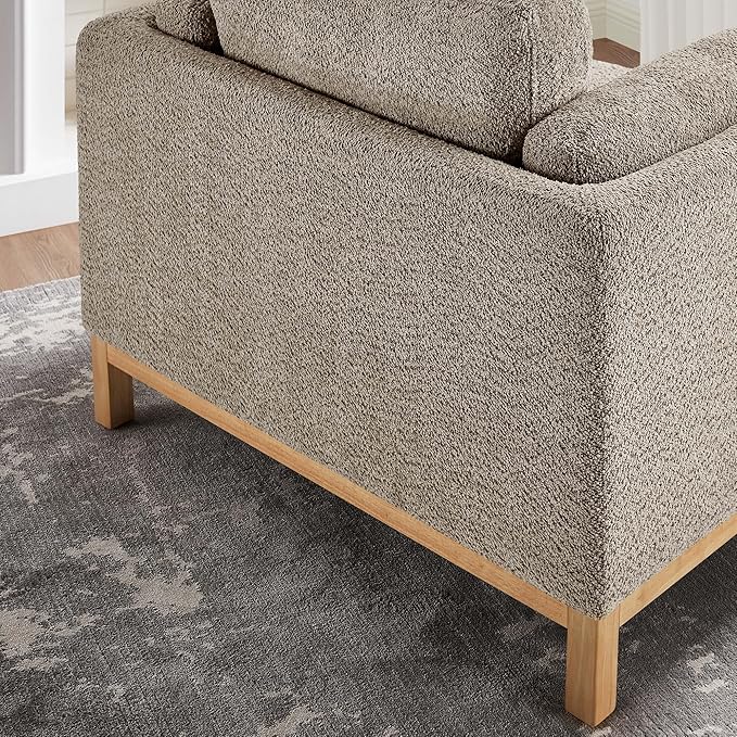 VANOMi 41.34 Oversized Accent Chair Set of 2 Chenille Armchair Living Room Chairs with Solid Wooden Legs Wide Armrest Pads Reading Chair for Bedrooms Apartments Offices（Camel）