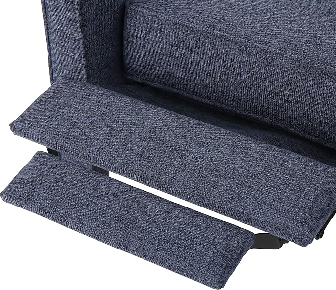Christopher Knight Home Mervynn Mid-Century Modern Fabric Recliner Dark Blue