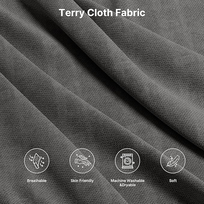 Gizoon Modular Sectional Sofa Convertible L Shaped Couch 4 Seat Modern Sofa Bed with Detachable Modules Terry Cloth Fabric 6 Legs for Living Room Apartment Small Space Dark Grey