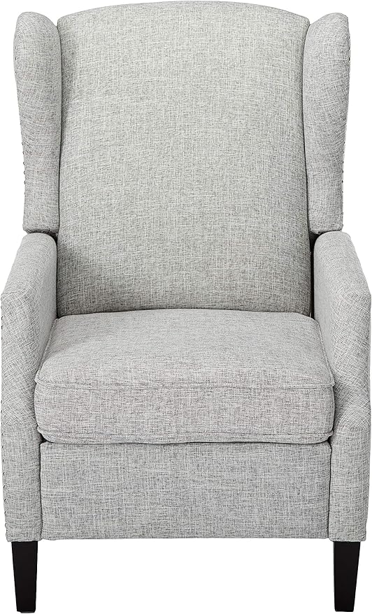 GDFStudio Christopher Knight Home Wescott Traditional Fabric Recliner Light Grey Tweed