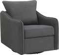 Coaster Home Furnishings - Madia - Upholstered Accent Chair with Sloped Arms 360-Degree Swivel Base and Padded Cushion - Living Room - Charcoal - 903393