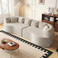 106.3” Curved Sectional Sofa Oversized Curved Couch for Living Room Modern Chenille Fabric Sofas Foam Couch Modular Cloud Couches with Pillows No Assembly Light Khaki