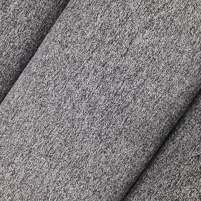 Scott Living Fluffy Low Profile Accent Chair Modern Living Room Armless Lounge Chair Fabric Comfy Reading Chair for Bedroom Wooden Frame and Thick Padded Seat Grey+Natural