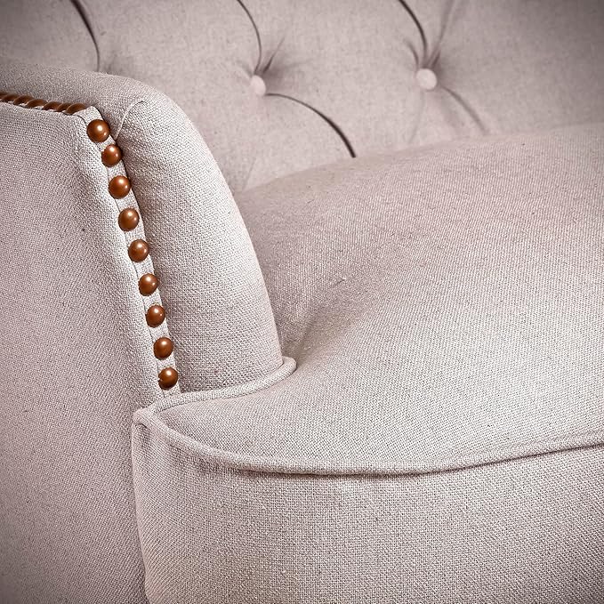Christopher Knight Home Tafton Tufted Fabric Club Chair Natural 35D x 33.5W x 34.5H in