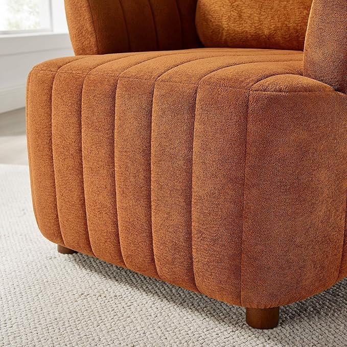 Oversized Accent Chairs Set of 2 Comfy Boucle Living Room Chairs with Deep Seat &amp High Pillow Backrest Sherpa Upholstered Armchair Reading Chair Modern Single Sofa Chair for Living Room &amp B