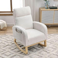 Welike Teddy Fleece Rocking Chair with Pockets 300 Lbs Capacity Modern Accent Living Room Lounge Armchair