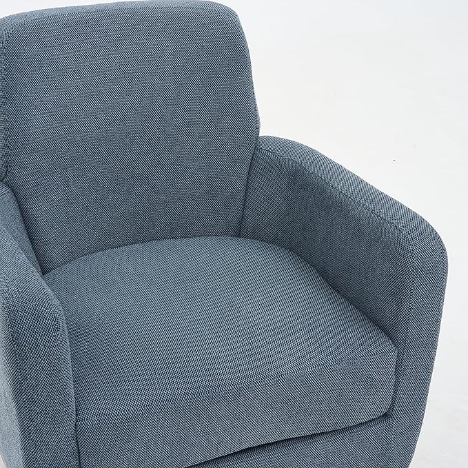 360 Degree Rotating Sofa Armchair Cotton Linen Skin Friendly Fabric Ergonomic Design Living Room Chair Bedroom Chair Living Room Chair Blue