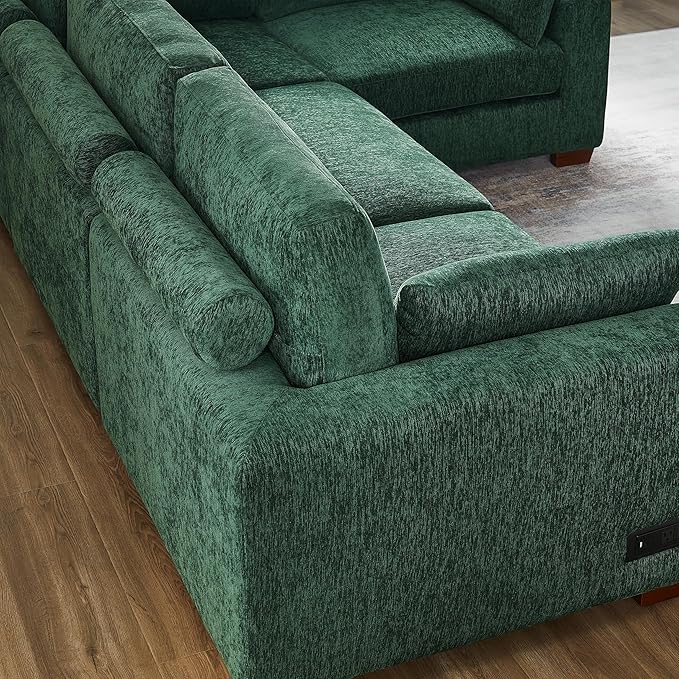 VANOMi Large Modular Sectional Sofa Oversized Couch with Charging Station Cloud Couch Deep Seat Sofa with Thick Cushion Convertible Sectional Couches for Living Room Office Apartment