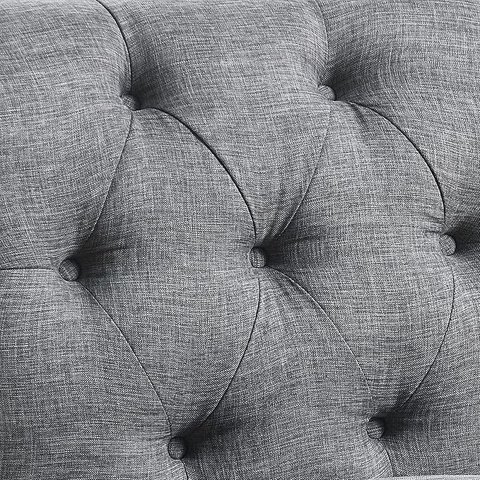 Rosevera Larkin Upholstered Tufted Fine Polyester Chair Loveseat Sofa Bench with Armless Design Easy Assembly for Living Room Bedroom Grey