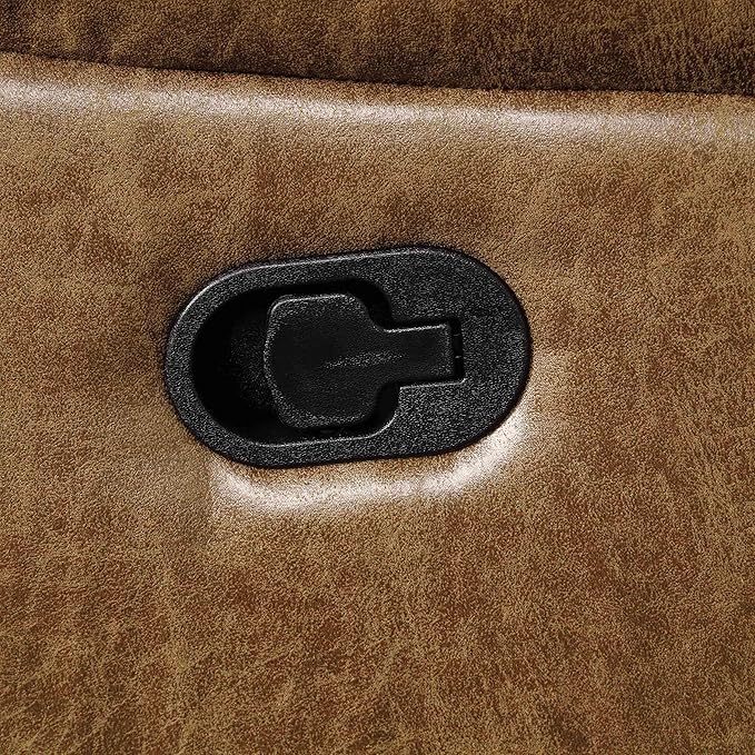 Furniture of America Undering Faux Leather 37.5-inch Recliner Chair with High Density Foam and Pillow Top Arms for Living Room Office Brown