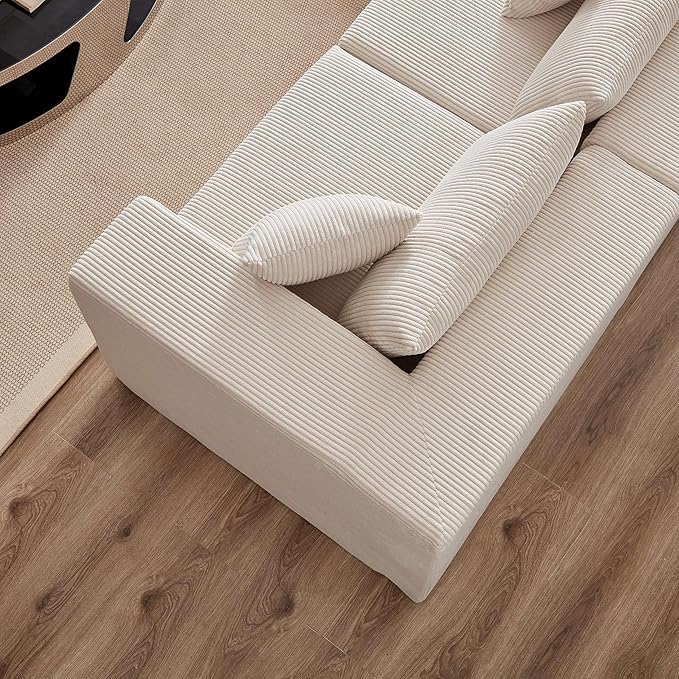 104” Modular Cloud Sectional Couch with Chaise Tiktok Viral Cloud Compressed Foam couches in a Box L-Shape Sofa Bed Boneless Couch for Living Roomno Assembly RequiredBeige