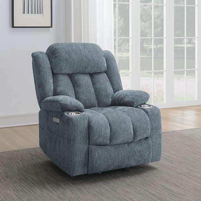 Coaster Home Furnishings Houston Upholstered Power Lift Recliner Slate Blue