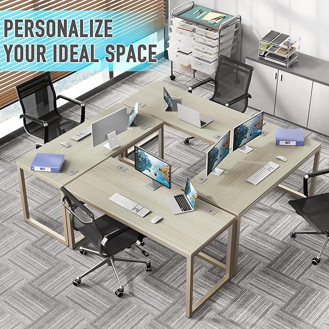 SHW 48-Inch Commercial-Grade Office Computer Desk Maple