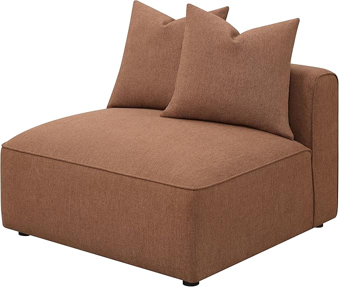 Coaster Home Furnishings - Jennifer - Upholstered Armless Chair with Foam Cushion and Attached Seat Cushion - Living Room - Terracotta - 551591