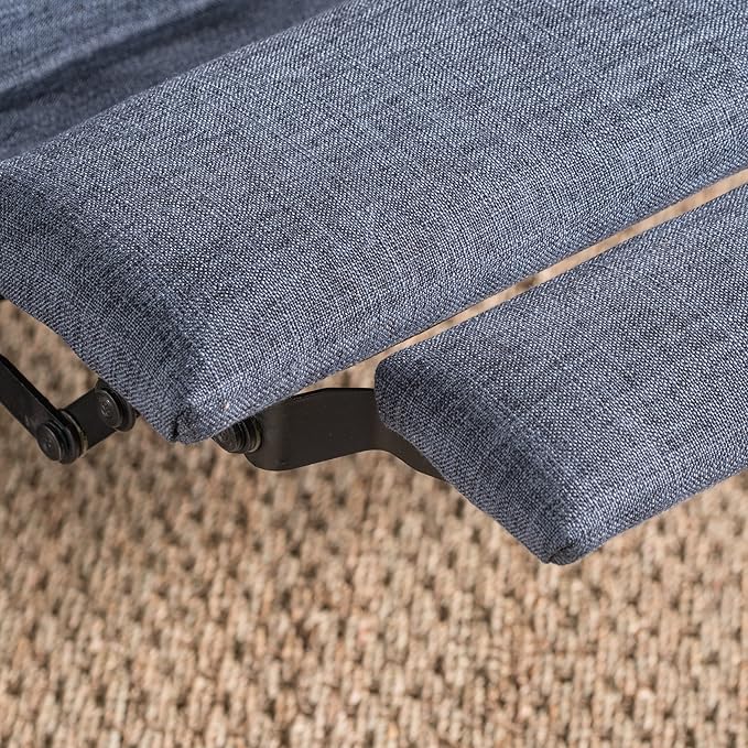 Christopher Knight Home Mervynn Mid-Century Modern Fabric Recliners 2-Pcs Set Dark Blue