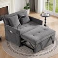 Sleeper Loveseat with USB and Type-C Ports 3 in 1 Convertible Sofa Bed with Phone Holder Pull Out Sofa Bed Loveseat Sleeper Sofa for Living Room Adjustable Backrest Side Pockets Dark Grey