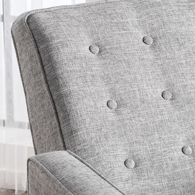 Christopher Knight Home Mervynn Mid-Century Modern Fabric Recliners 2-Pcs Set Light Grey Tweed