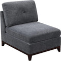 Modular Living Room Furniture Armless Chair in Ash Chenille Fabric Cushion Armless Chair (1 Piece)