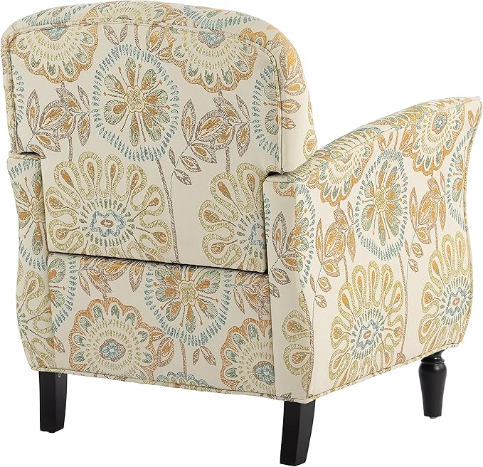 Generic Floral Accent Recliner Living Room Chair Beige Ergonomic Textile 35.04 x 29.33 x 28.54 inches 265 pounds Indoor Use