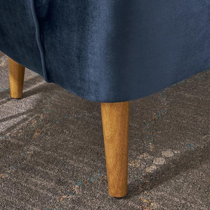 Christopher Knight Home Amaia Modern Velvet Club Chair Cobalt / Walnut