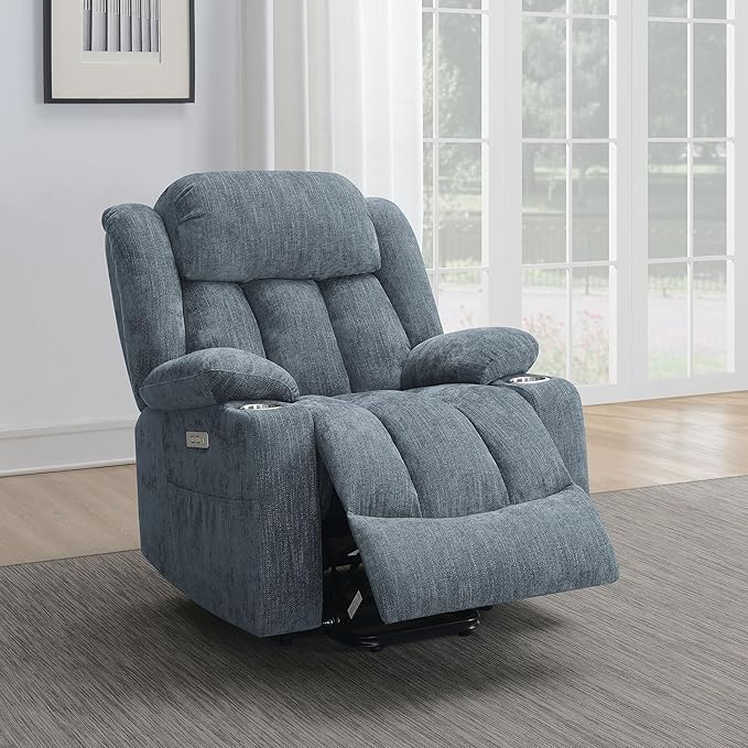 Coaster Home Furnishings Houston Upholstered Power Lift Recliner Slate Blue
