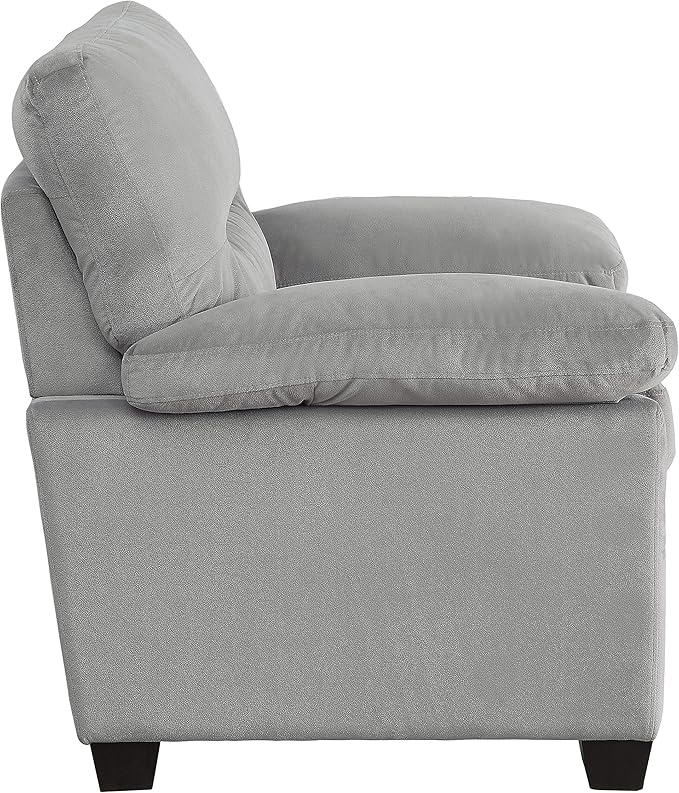Lexicon Single Sofa Chair for Living Room Accent Chair Upholstered Armchair Comfy Chair for Bedroom/Office/Waiting Room Gray