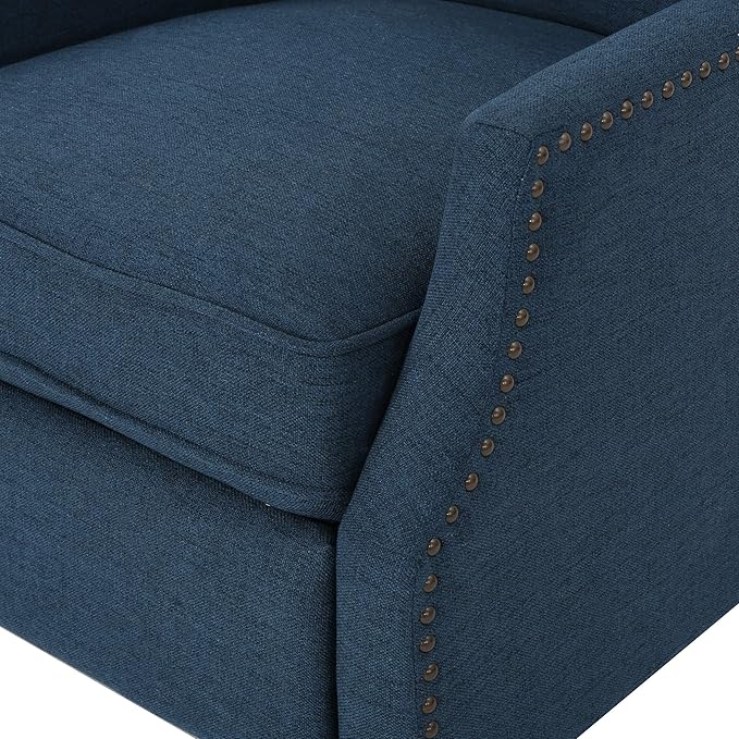 GDFStudio Christopher Knight Home Wescott Traditional Fabric Recliner Navy Blue