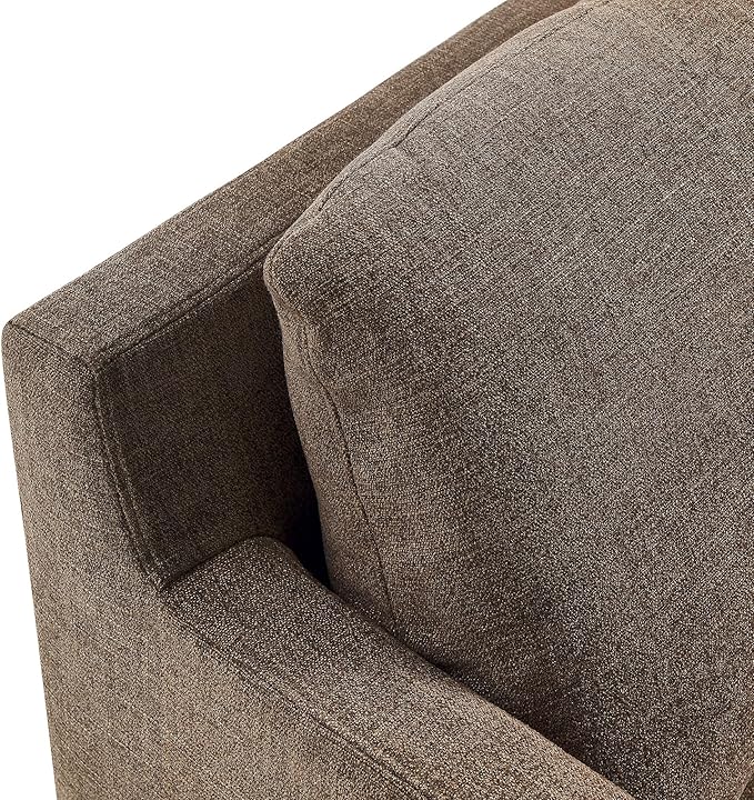 Modway Serene Swivel Accent Armchair in Mocha - Modern Fabric Upholstered Chair - Slipcovered Armchair - Swivel Chair for Living Room or Bedroom