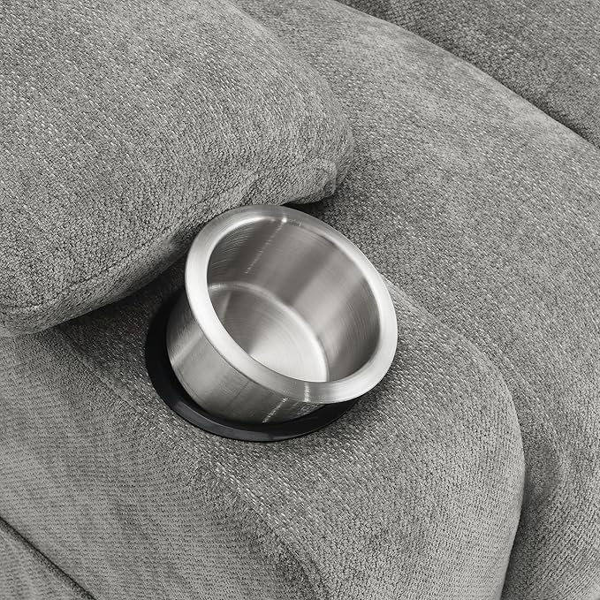 Coaster Home Furnishings - Houston - Fabric Upholstered Power Lift Recliner Chair with Built-in USB Port Cup Holders Power Panel with Simple Buttons - Living Room - Gray - 602284P