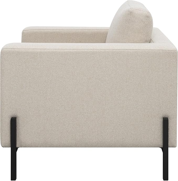 Coaster Home Furnishings - Tilly - Upholstered Track Arm Accent Chair with Pocket Coil Seating and Metal Legs - Living Room - Oatmeal - 509903