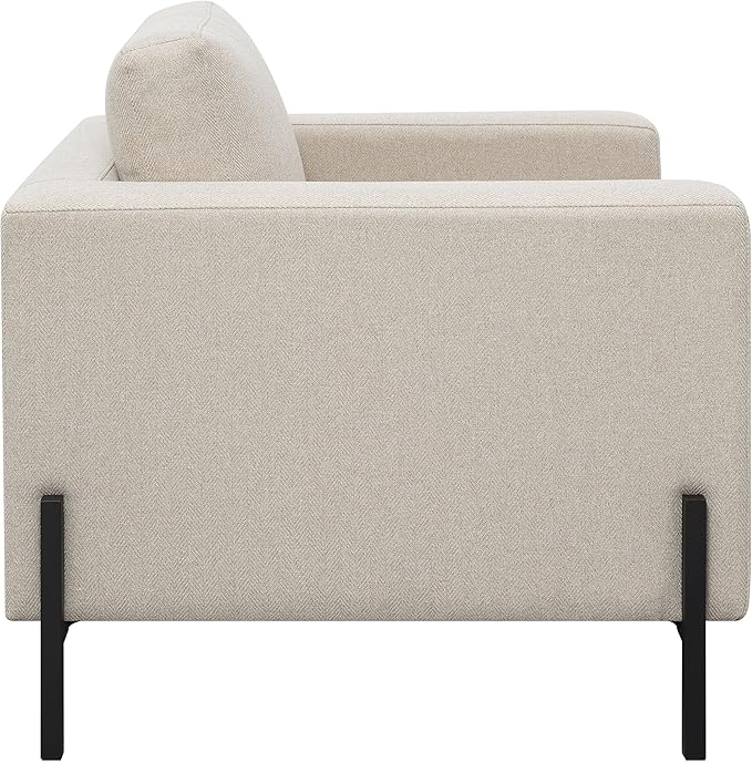 Coaster Home Furnishings - Tilly - Upholstered Track Arm Accent Chair with Pocket Coil Seating and Metal Legs - Living Room - Oatmeal - 509903