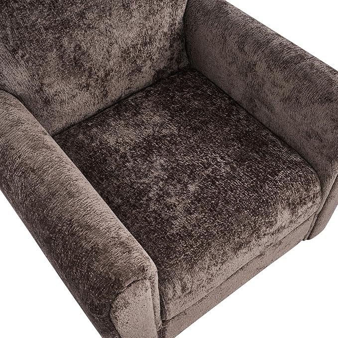 Modern Accent Chair with Sleek Lines Plush Cushioned Seat Stylish Upholstery Sturdy Wood Frame Cozy Reading Armchair for Living Room Bedroom Entryway Comfortable Lounge Chair Dark Brown