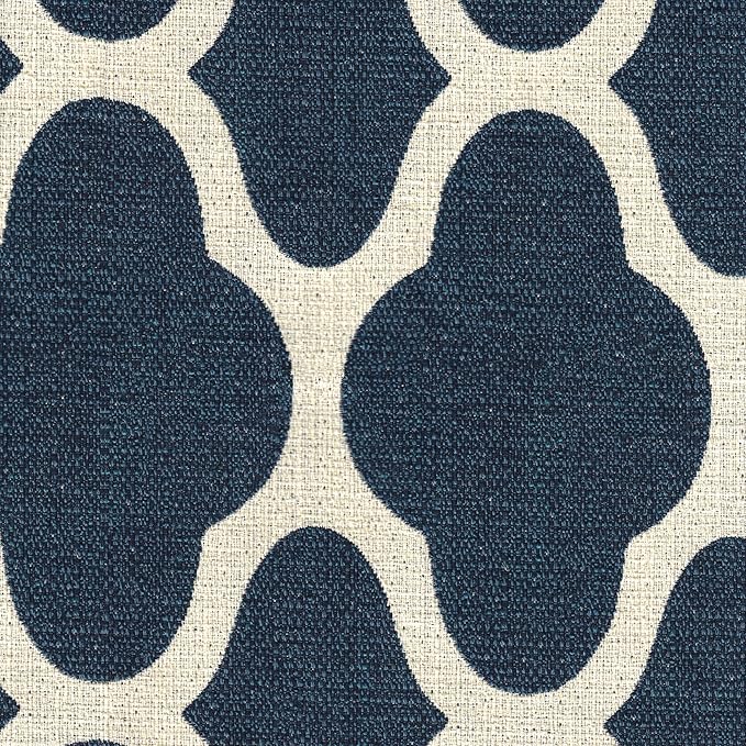 Homepop Home Decor | Upholstered Classic Swoop Arm Accent Chair | Accent Chairs for Living Room &amp Bedroom | Decorative Home Furniture Dark Navy Geometric