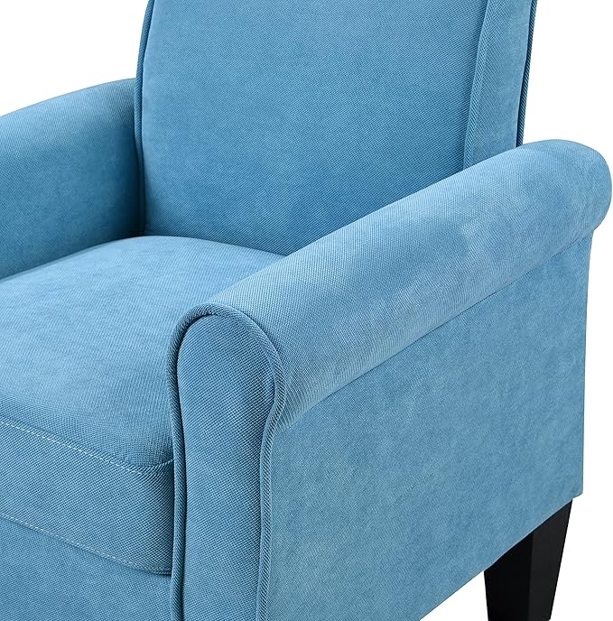 Accent Chairs Comfy Sofa Chair Armchair for Reading Living Room Bedroom Office Waiting Room Linen Fabric Light Blue