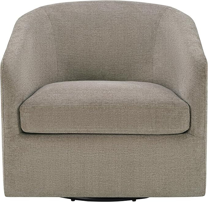 OSP Home Furnishings Parker Upholstered Swivel Tub Accent Chair Taupe Fabric